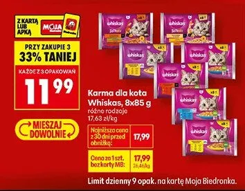 Karma dla kota Whiskas promocja w Biedronka