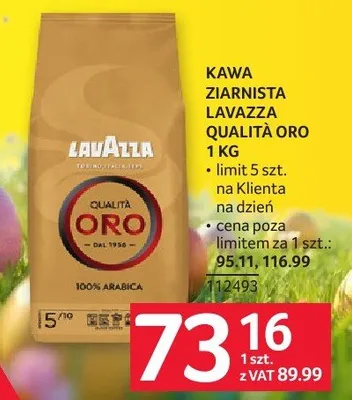 Kawa ziarnista Lavazza Qualita Oro promocja w Selgros