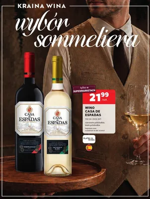 Wino białe półsłodkie Casa de Espadas Sauvignon Blanc promocja w Stokrotka