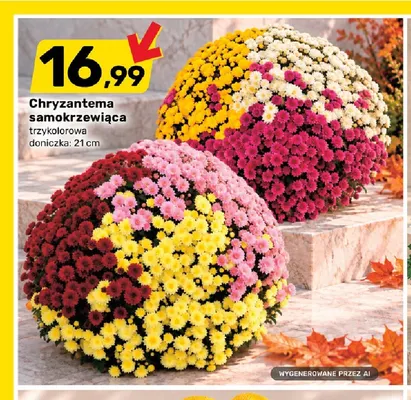 Chryzantema samokrzewiąca trzykolorowa promocja w Bricomarche