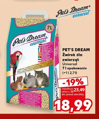 Żwirek dla zwierząt Universal Pet's Dream promocja w Kaufland