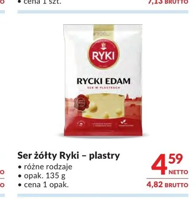 Ser żółty Ryki plastry promocja w Makro
