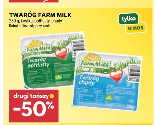 Twaróg półtłusty Farm Milk promocja w Stokrotka