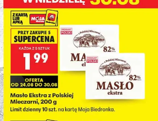 Masło ekstra z Polskiej Mleczarni promocja w Biedronka