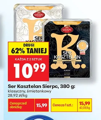 Ser Kasztelan Sierpc śmietankowy promocja w Biedronka