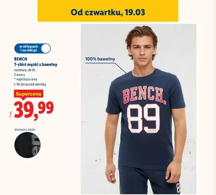 T-shirt męski z bawełny promocja w Lidl