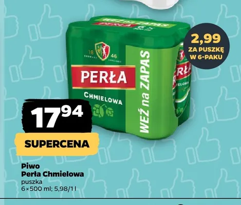 Piwo Perła Chmielowa 6-pak 500 ml promocja w Netto