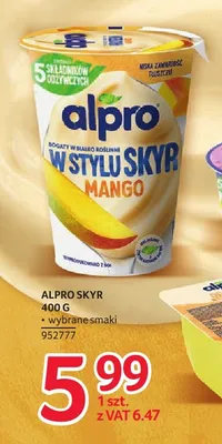 Skyr roślinny Alpro mango promocja w Selgros