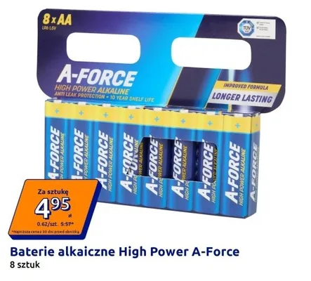 Baterie alkaiczne High Power A-Force 8-pak promocja w Action