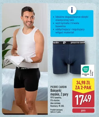 Bokserki męskie Pierre Cardin 2-pak promocja w Aldi