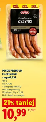 Frankfurterki z szynki XXL promocja w Lidl