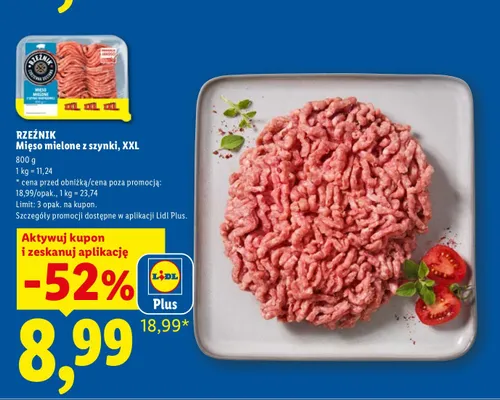 Mięso mielone z szynki XXL Rzeźnik promocja w Lidl