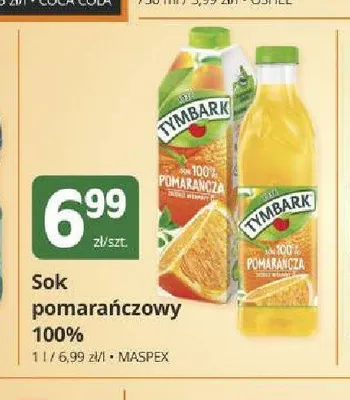Sok pomarańczowy 100% Tymbark promocja w Marketvita