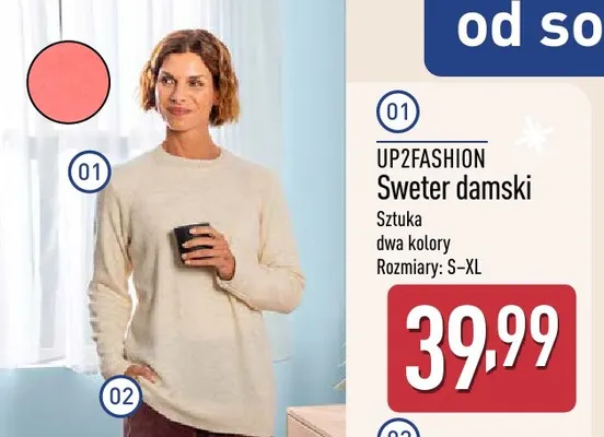 Sweter damski UP2FASHION promocja w Aldi