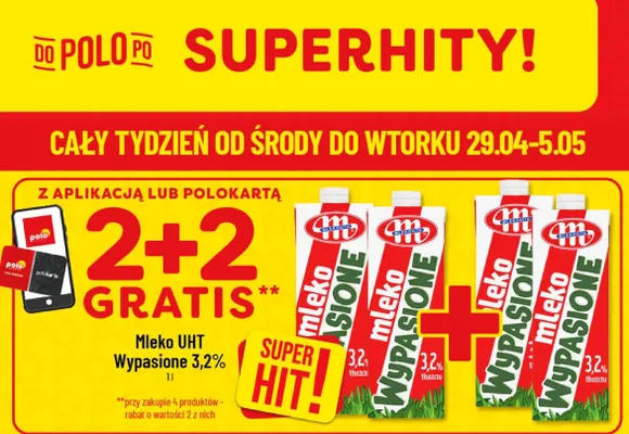 Mleko UHT Mlekovita Wypasione 3,2% promocja w POLOmarket