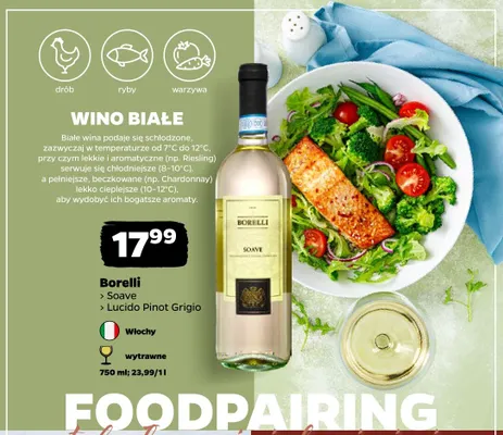 Wino białe wytrawne Borelli Lucido Pinot Grigio promocja w Netto