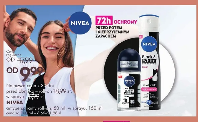 Antyperspirant w sprayu Nivea Men Black & White promocja w Super-Pharm