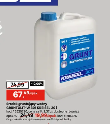 Środek gruntujący wodny Kreisel Gruntolit-W promocja w Leroy Merlin