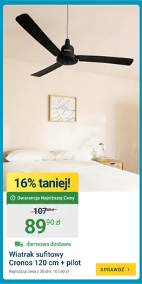 Wiatrak sufitowy Cronos z pilotem promocja w ERLI