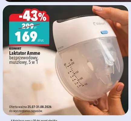Laktator bezprzewodowy muszlowy Amme Kidnort promocja w Biedronka