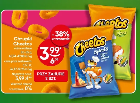 Chrupki Cheetos różne rodzaje promocja w Żabka