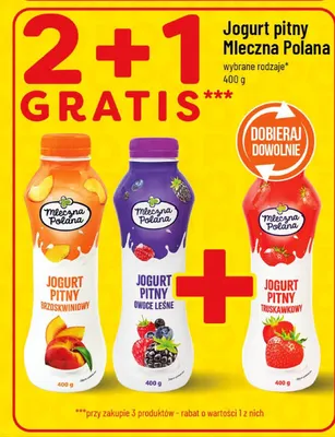 Jogurt pitny Mleczna Polana wybrane rodzaje promocja w POLOmarket