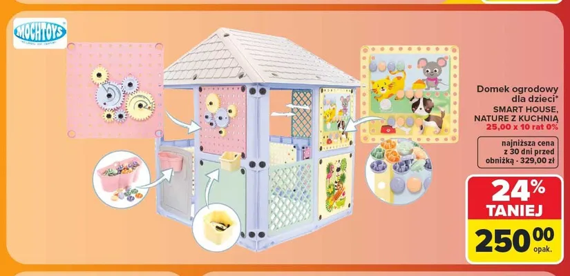 Domek ogrodowy dla dzieci Mochtoys Smart House promocja w Carrefour
