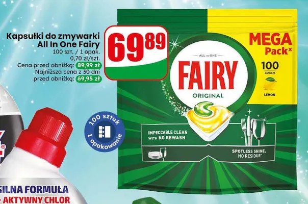 Kapsułki do zmywarki All in One Fairy promocja w Dino