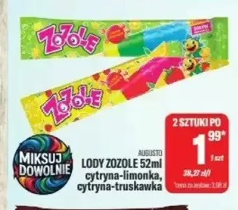 Lody Zozole cytryna-truskawka AUGUSTO promocja w Tomi Markt