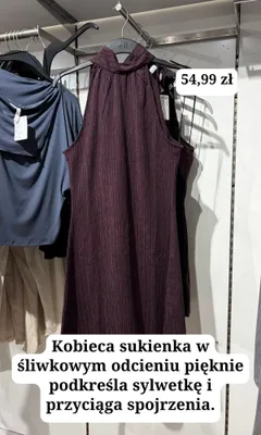 Sukienka H&M śliwkowa promocja w H&M