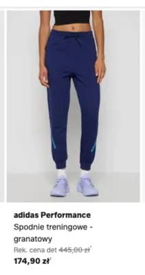 Spodnie treningowe Adidas Performance granatowe promocja w Lounge by Zalando
