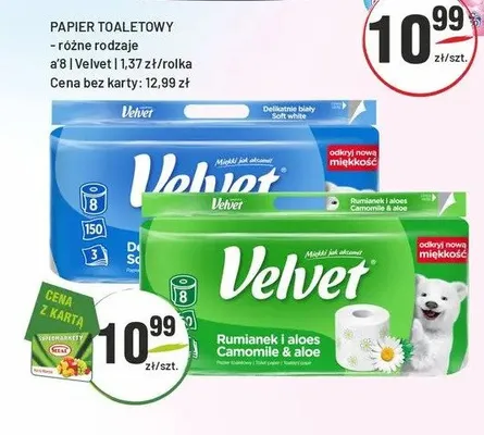 Papier toaletowy Velvet promocja w Sedal