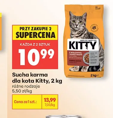 Sucha karma dla kota Kitty z wołowiną i warzywami promocja w Biedronka