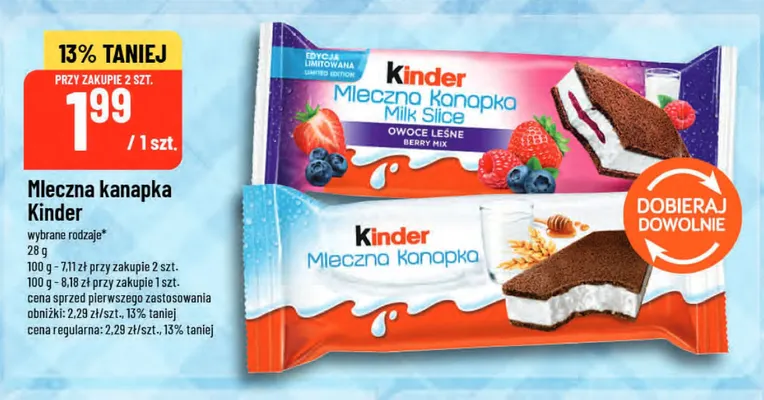 Mleczna kanapka Kinder promocja w POLOmarket