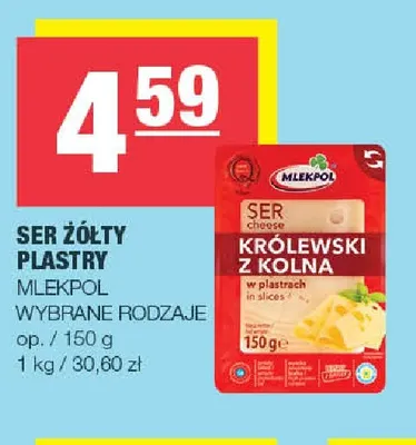 Ser żółty w plastrach Mlekpol promocja w SPAR