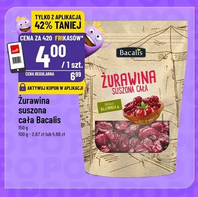 Żurawina suszona cała Bacalis promocja w POLOmarket