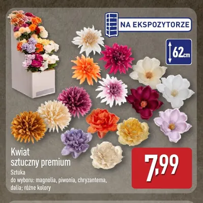 Kwiat sztuczny premium piwonia promocja w Aldi