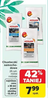 Chusteczki samochodowe różne rodzaje promocja w Carrefour