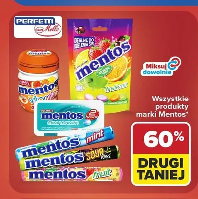 Drażetki Mentos Sour Tones promocja w Carrefour