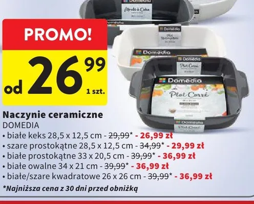 Naczynie ceramiczne DOMEDIA białe owalne 34x21cm promocja w Intermarche