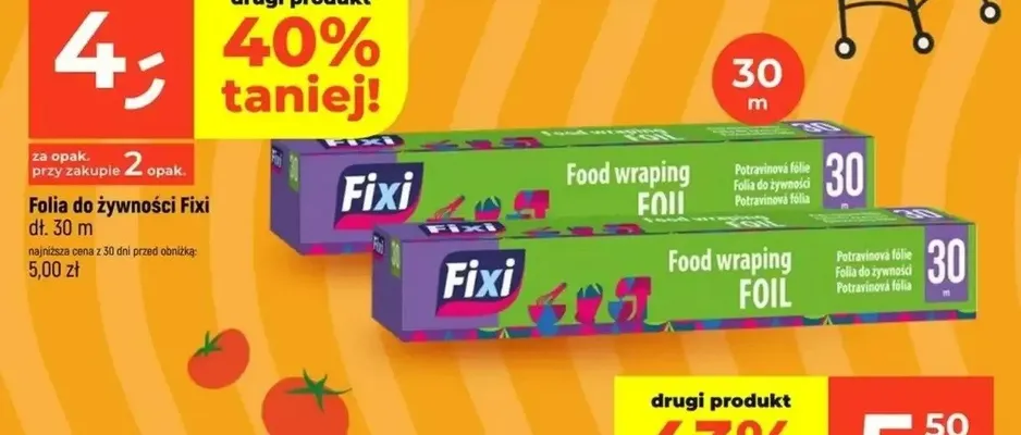 Folia do żywności Fixi dł. 30 m promocja w Dealz