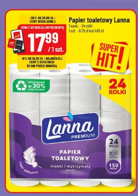 Papier toaletowy Lanna Premium promocja w POLOmarket