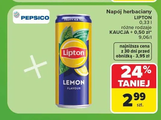 Napój herbaciany Lipton Lemon promocja w Carrefour