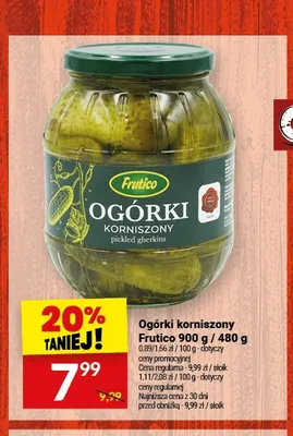 Ogórki korniszony Frutico promocja w Twój Market