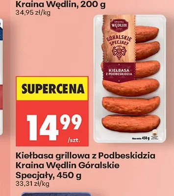 Kiełbasa grillowa z Podbeskidzia Kraina Wędlin Góralskie Specjały promocja w Biedronka