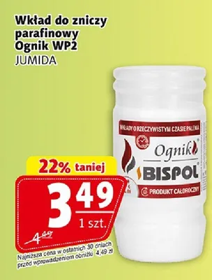 Wkład do zniczy parafinowy Ognik WP2 Jumida promocja w Prim Market