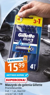 Maszynki do golenia Gillette Blue3 Plus Comfort Procter&Gamble 3szt. + 1szt. blue/red promocja w Leclerc