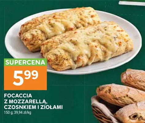 Focaccia z mozzarellą, czosnkiem i ziołami promocja w Stokrotka