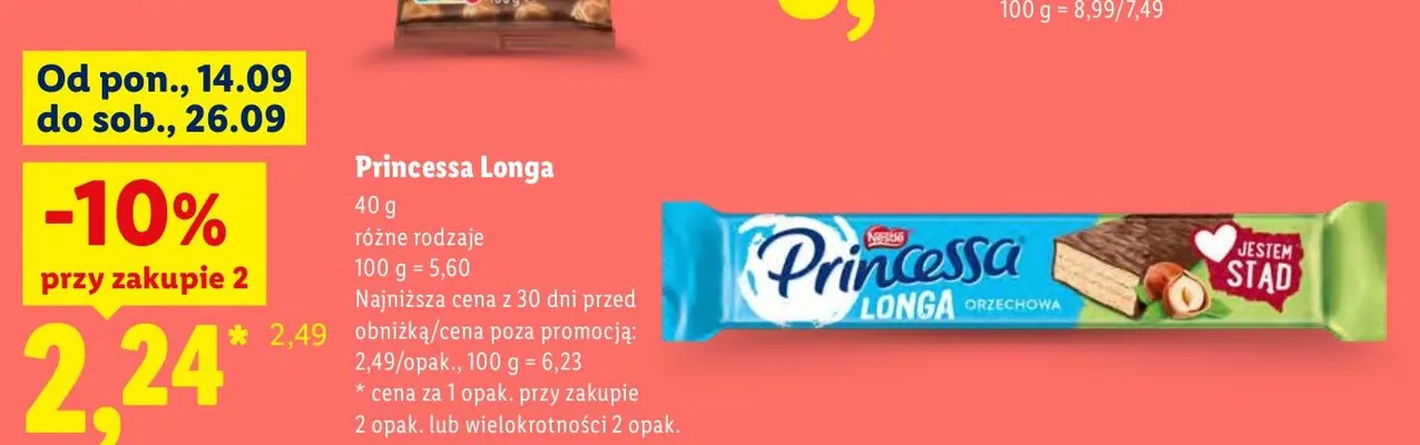 Wafel Princessa Longa promocja w Lidl