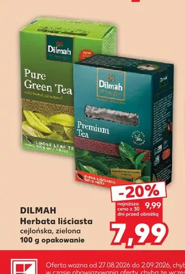 Herbata liściasta zielona Dilmah promocja w Kaufland